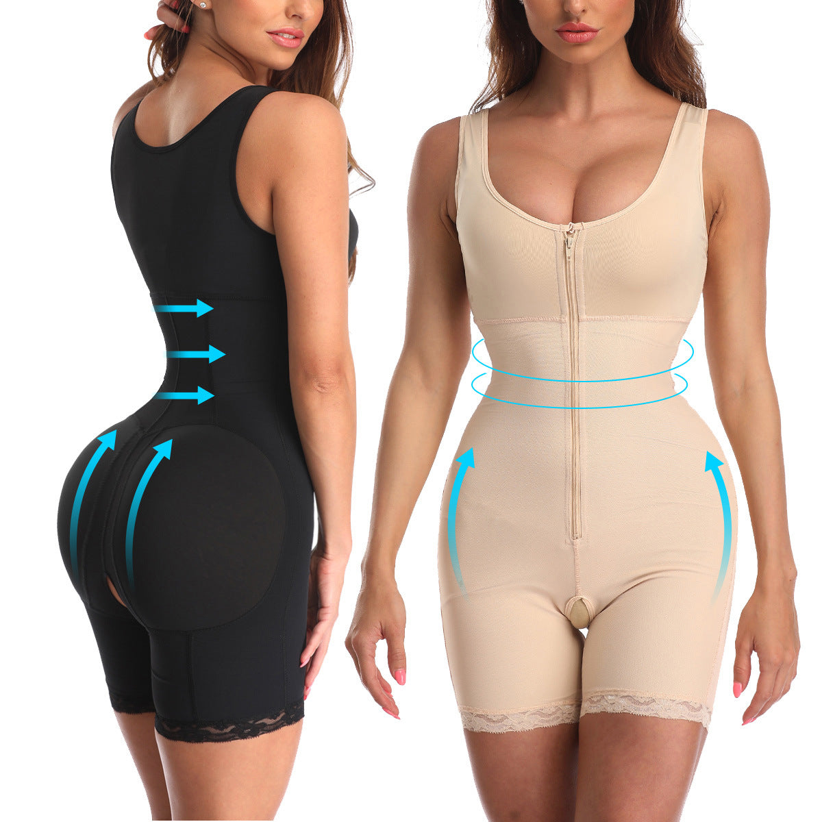 Leg lifting hip and abdomen closing bodysuit one piece underwear
