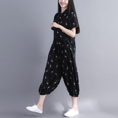 Chic Printed Chiffon Jumpsuit for Women
