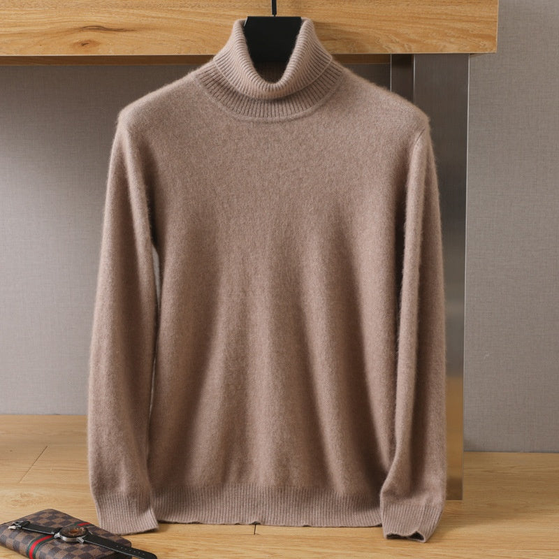 Men's Cozy High-Collar Solid Pullover Sweater
