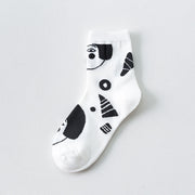 Black White Striped Socks for Women