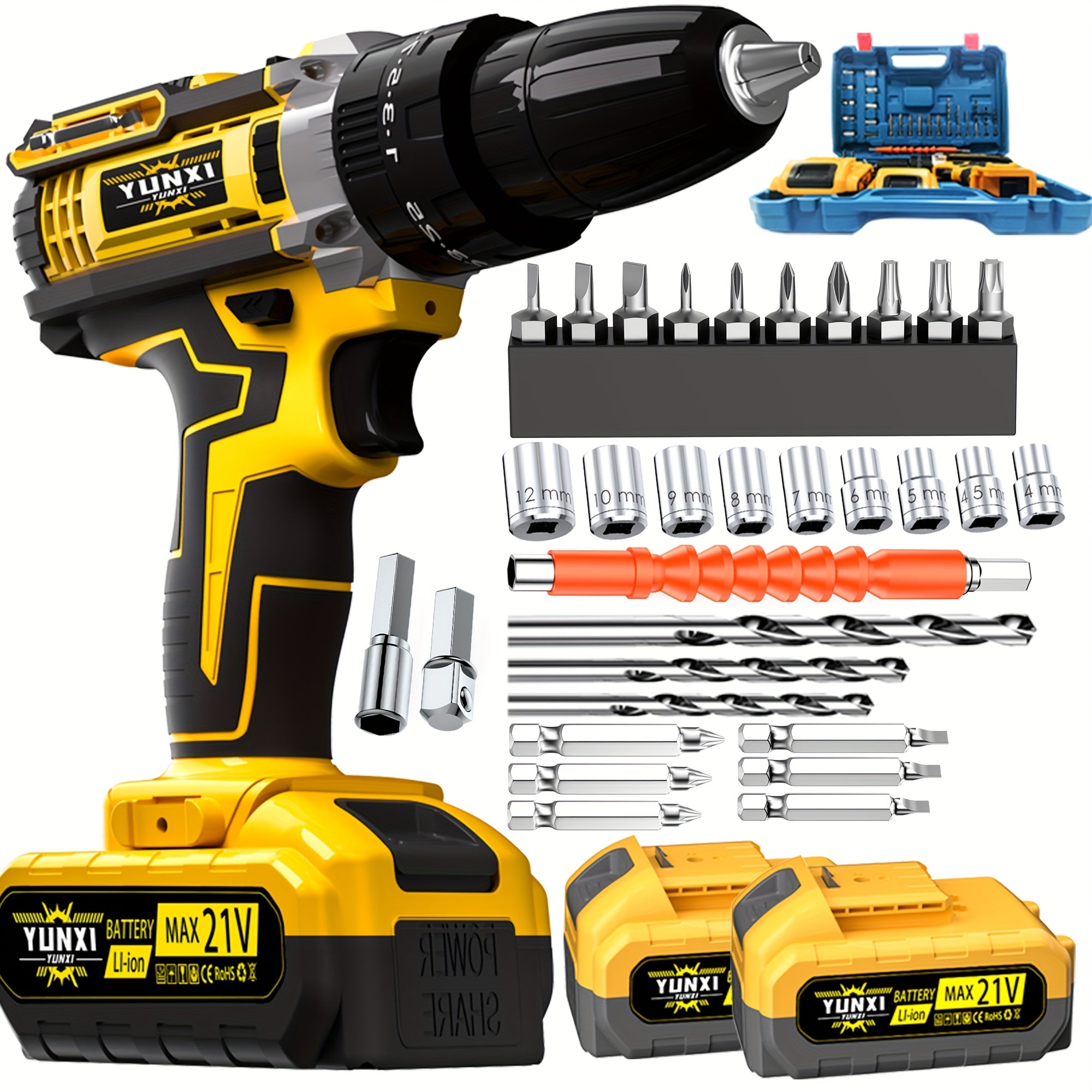 Wireless Lithium Ion Drill Bit Set with Battery & Fast Charger | Impact Pistol Drill Bit, Electric Screwdriver Function, Speed & Torque Control - Home Repair, Fast Charging | Perfect Gift