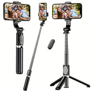 40-inch Extendable Phone Selfie Stick, Professional Floor Stand Designed for Live Streaming with Wireless Remote Control Smartphone Tripod, 360° Rotatable, Stable Anti-Shake Handheld Monopod Perfec...