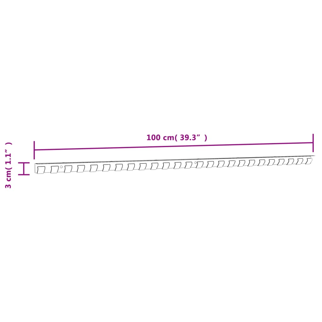 Strip Curtain Hook Rail Silver 1 M Stainless Steel