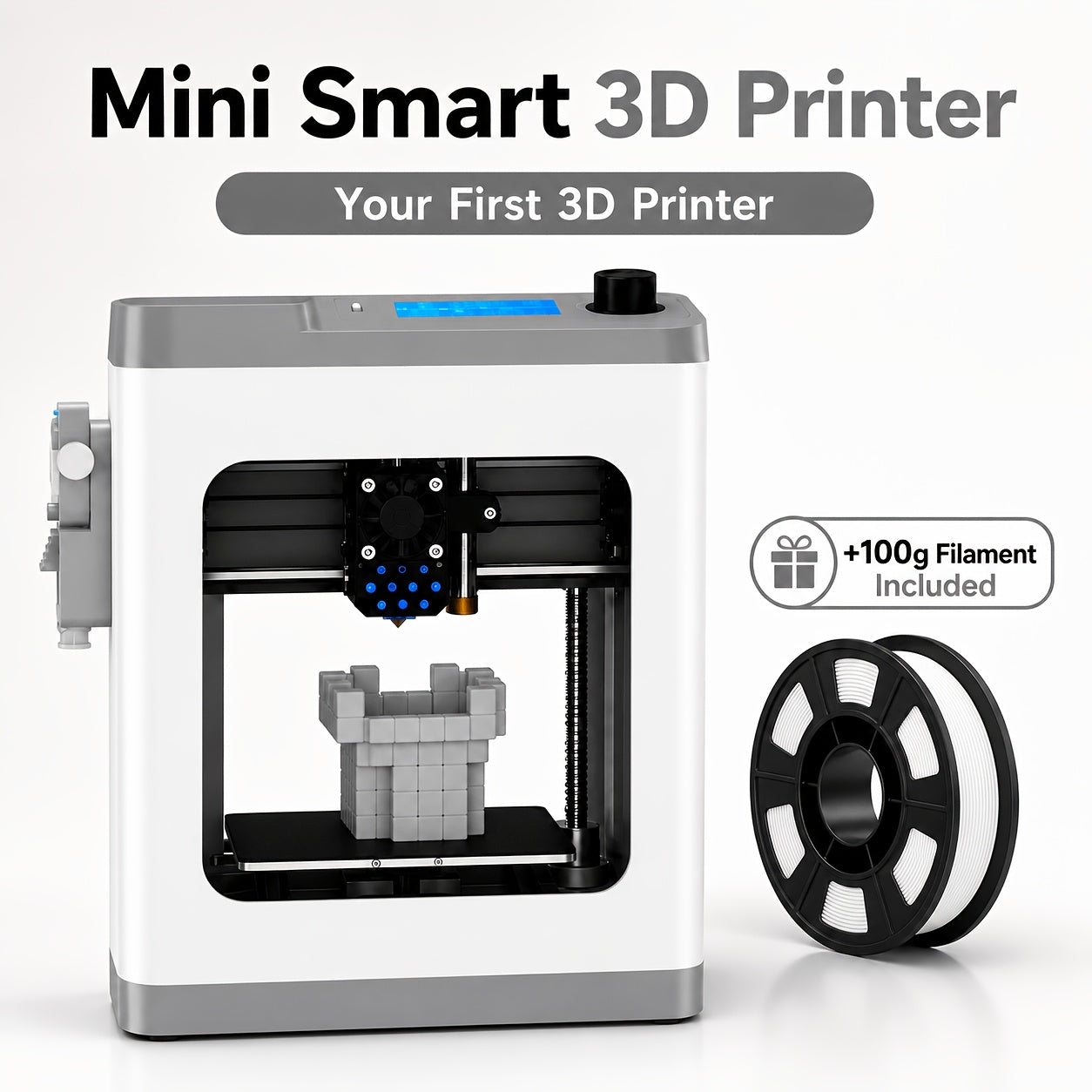 Wi-Fi Cloud Enabled Mini 3D Printer with Automatic Bed Leveling