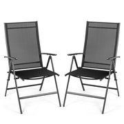 Set of 2 Adjustable Portable Patio Folding Dining Chair Recliners