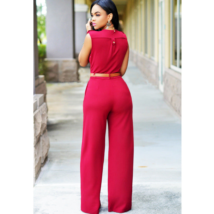 Chic Women's Fashion Jumpsuit Elegant Siamese Pants