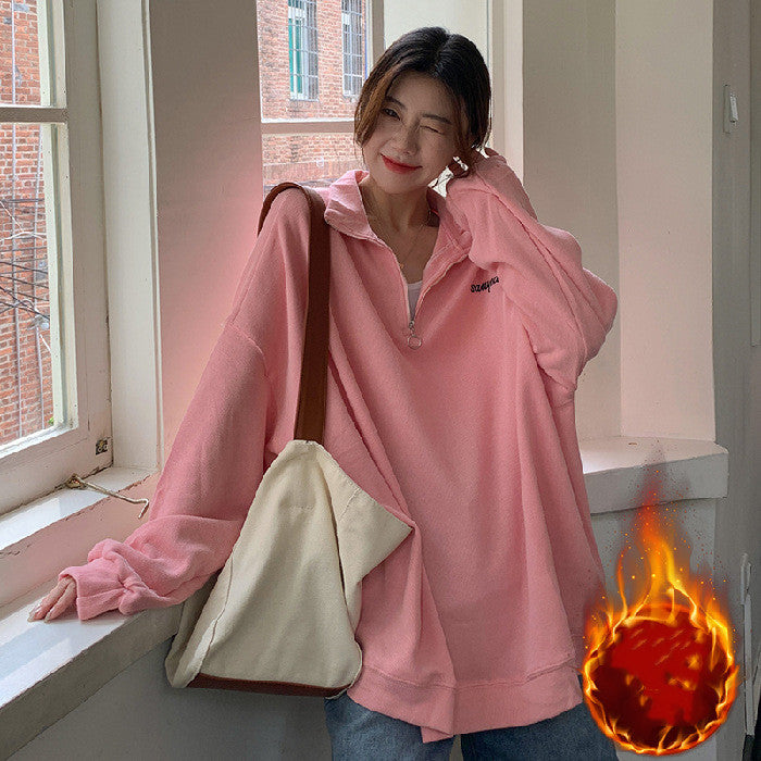 Women's Velvet Stand Collar Sweater