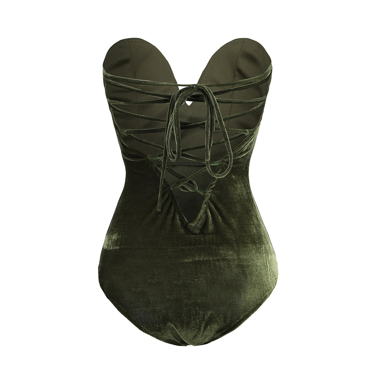 Gold velvet sexy tube top opensuit