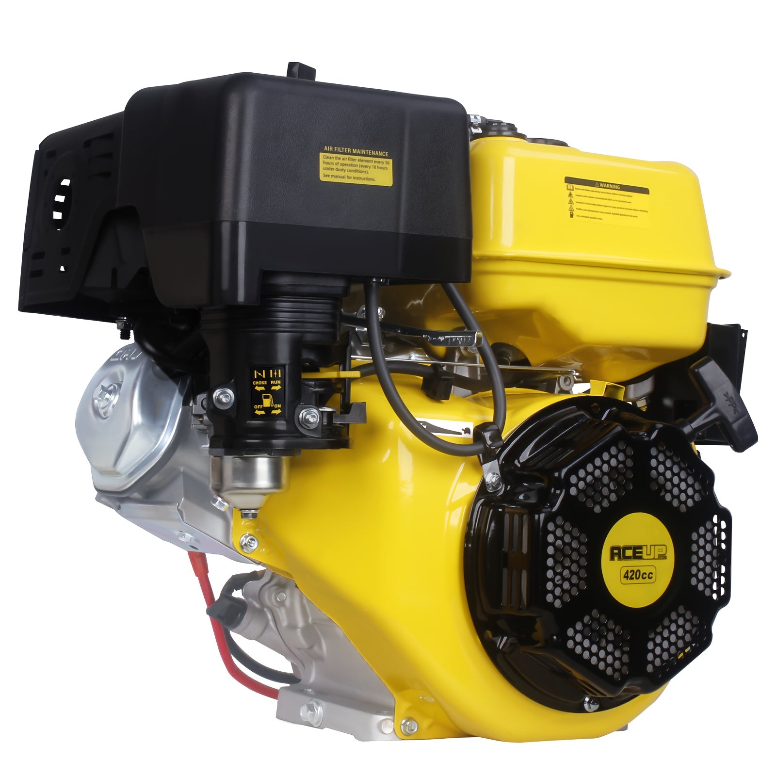 15 HP 420 cc Gas Engine with Electric Start – 4‑Stroke OHV, 1‑inch Horizontal Shaft – Portable Outdoor Power Tool