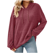Cozy Long‑Sleeve Hooded Sweatshirt – Fall/Winter Women's Casual Pullover