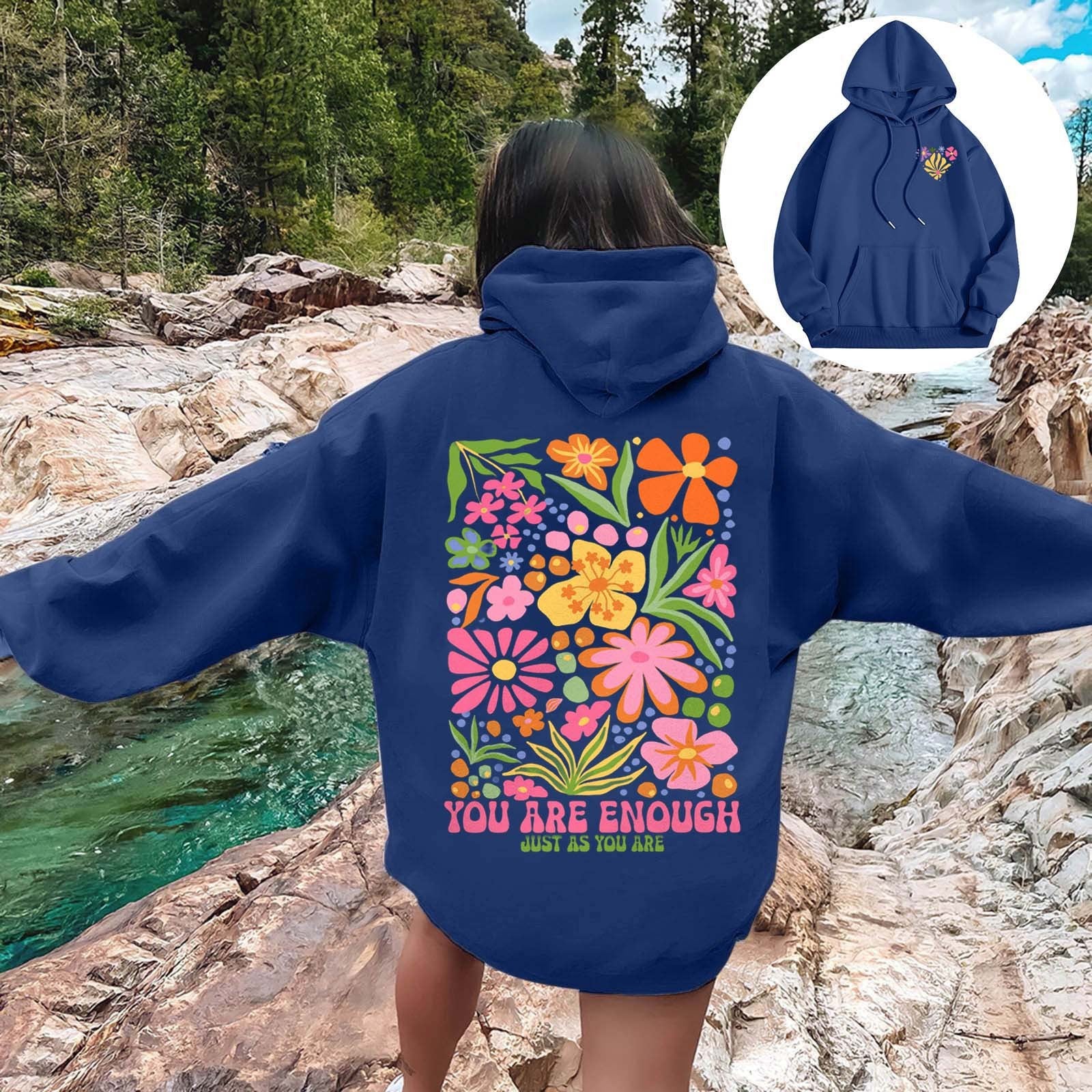 Fleece-Lined Floral Hoodie for Ultimate Winter Warmth