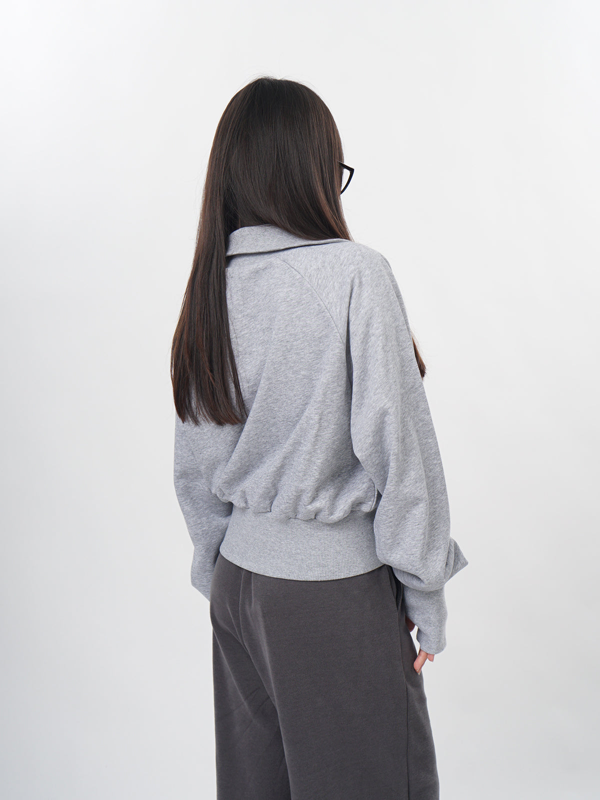 Cozy Gray Half-Zip Pullover Sweater