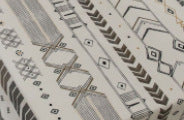 Boho Cream Cotton and Linen Print Sun Shade Non-punched Curtain Fabric