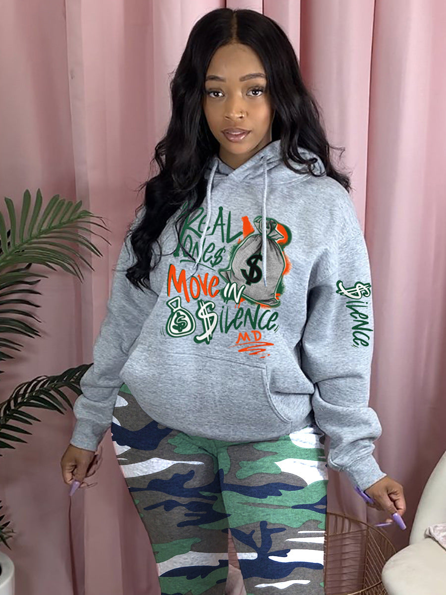 Women's Casual Loose Printed Sweatshirt