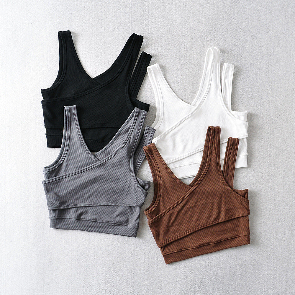 Chic Asymmetric One-Shoulder Slim Crop Vest