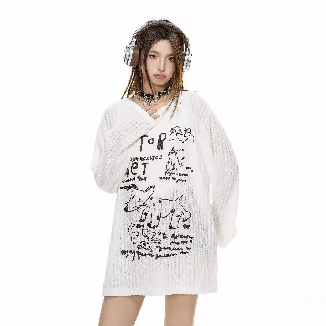 Retro Animal Print Streetwear Pullover Hoodie