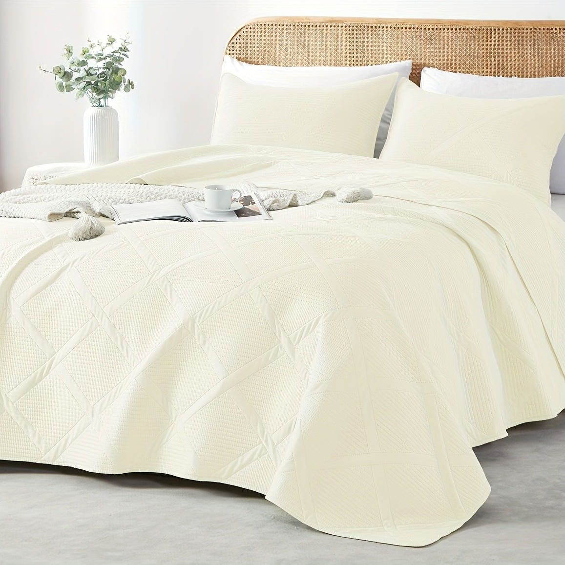 2/3pcs Quilt Set Bedspreads - Soft Cool & Refreshing Summer Quilt Lightweight Microfiber Bedspread - Modern Style Coin Pattern Coverlet For All Seasons - Gifts For The Family
