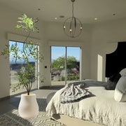 Living Room Floor Standing Decorative Planter, Unique Shape and Eye-Catchingly Exquisite Design with Artisan Craftsmanship Large Plastic Flower Pot for Display of Faux Trees
