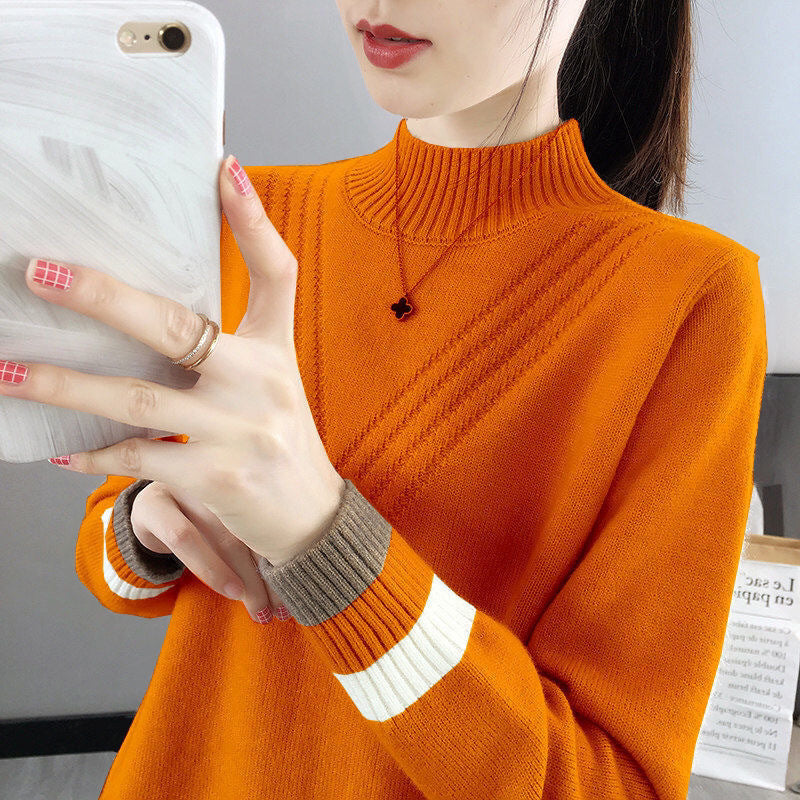 Womens Half-turtleneck Sweater Base Layer Top for Layering