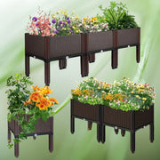 Multifunctional Elevated Double Layer Planter with Detachable Legs, Suitable for Vegetables, Herbs, and Flowers - Durable Plastic Material, Flower Pot, Plant Box, Ideal for Garden, Patio, Rectangul...