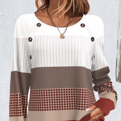 Women's Cozy Button-Up Long Sleeve Winter Tee