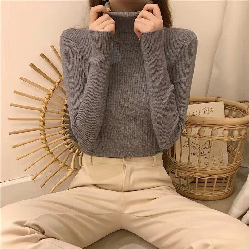 Slim-Fit Mock Neck Long-Sleeve Layering Sweater