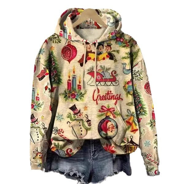 Women's 3D Printed Casual Hooded Jacket