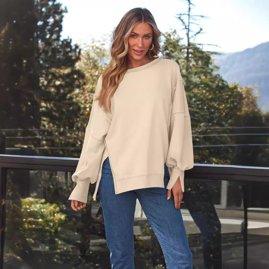 Women's Cozy Hooded Round-Neck Casual Sweatshirt
