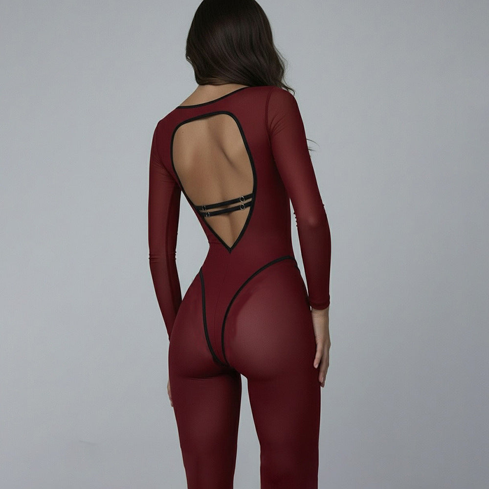 High-Stretch Long-Sleeve Sports Jumpsuit for Women