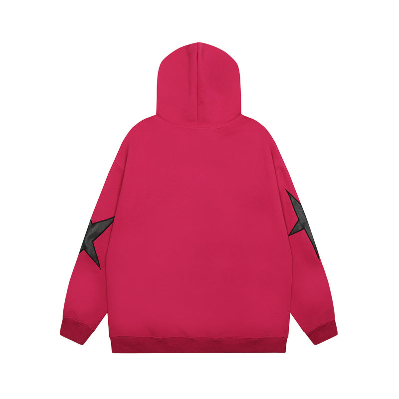Alphabet Embroidery Cozy Hooded Sweatshirt
