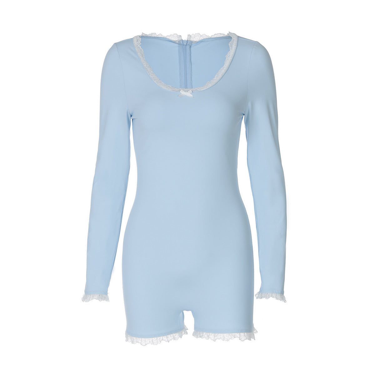 Women's Sexy Slim-Fit Long Sleeve Patchwork Zipper Jumpsuit