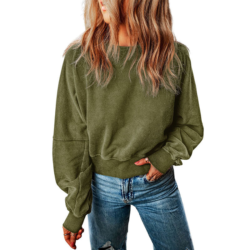 Chic Backless Round Neck Autumn Sweater
