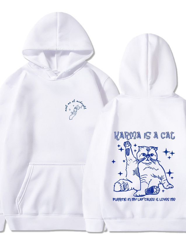 Cozy Cartoon Couple Velvet Hooded Sweatshirt