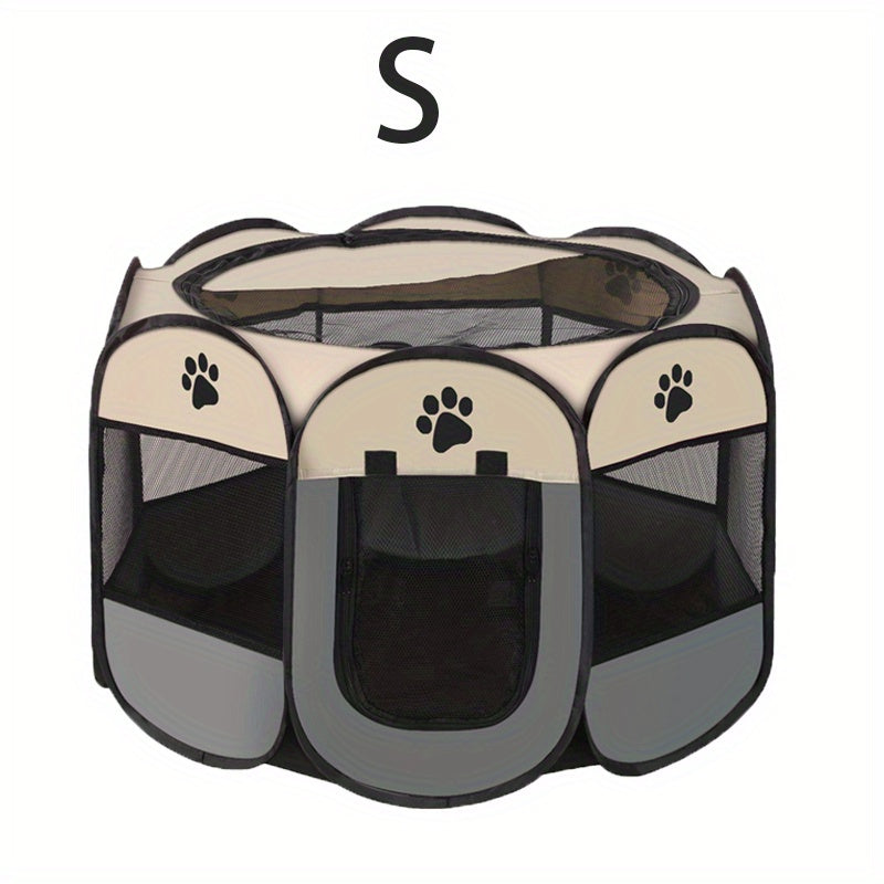 3-size Portable Foldable Pet Fence & Playpen With Zipper, Cat Playpen, Dog Playpen, Pet Playpen, Playpen For Dogs, Puppy Playpen, Puppy Supplies And Accessories, Foldable Playpen, Puppy Playpens With