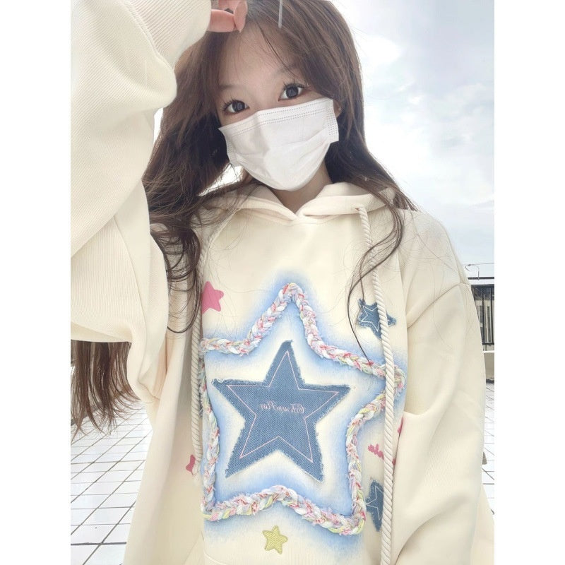 Embroidered Niche Design Hooded Sweatshirt