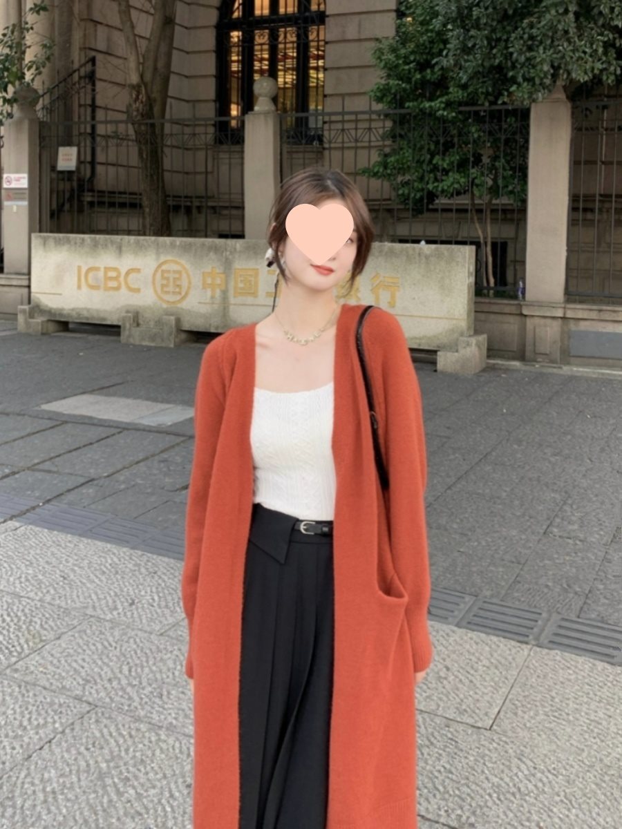 Mid-length Over-the-knee Early Autumn and Winter Idle Style Outerwear Sweater