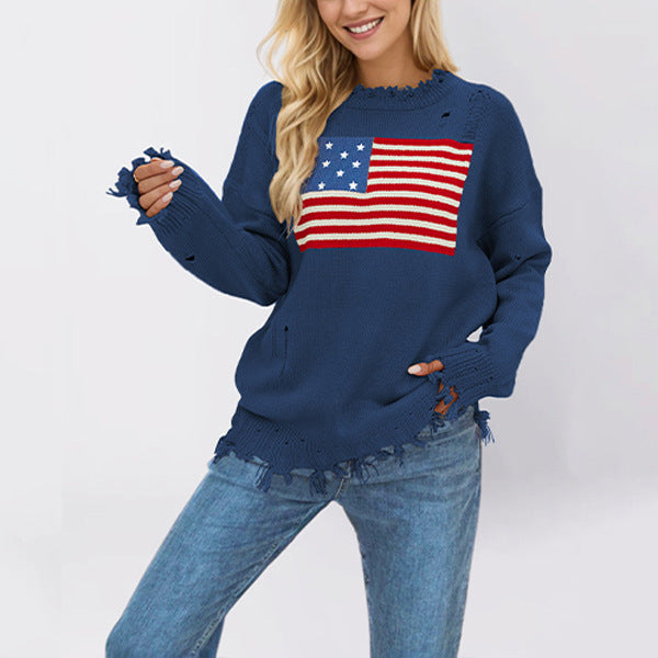 Round Neck European and American Fashion Sweater Women
