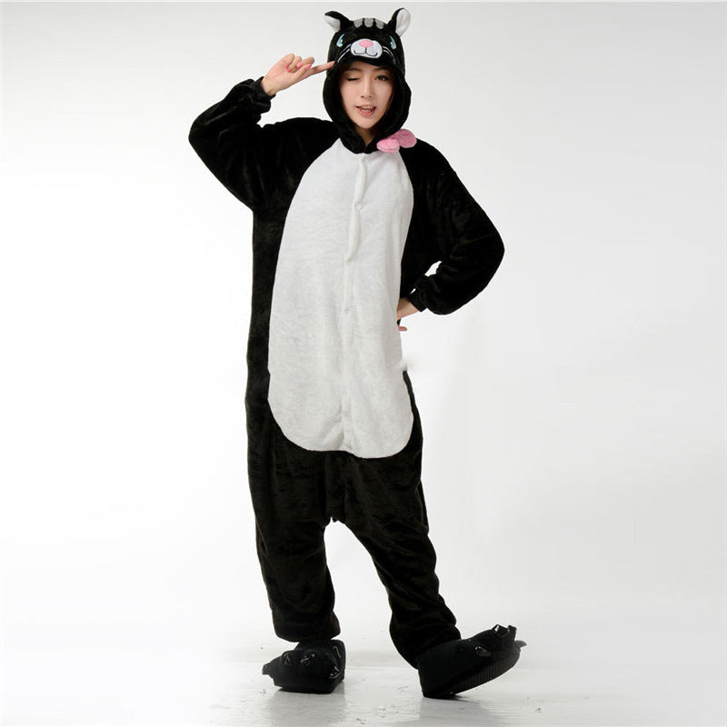 White cat cartoon pajamas
