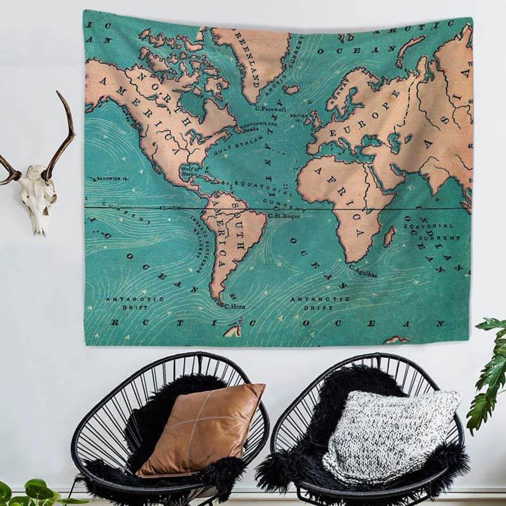 Ocean Currents Map Tapestry