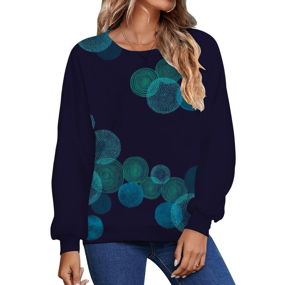 Women's Casual Fall Winter Printed Long Sleeve Round Neck Sweater