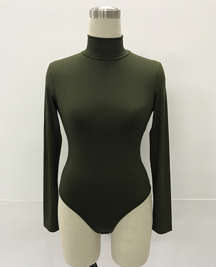 Women's 12-Color High Collar Slim Long Sleeve Jumpsuit