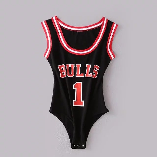 Women's Letter Print One-Piece Swimsuit Bikini Tank Top Shorts
