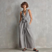 Elegant V-Neck Sleeveless Commuter Jumpsuit