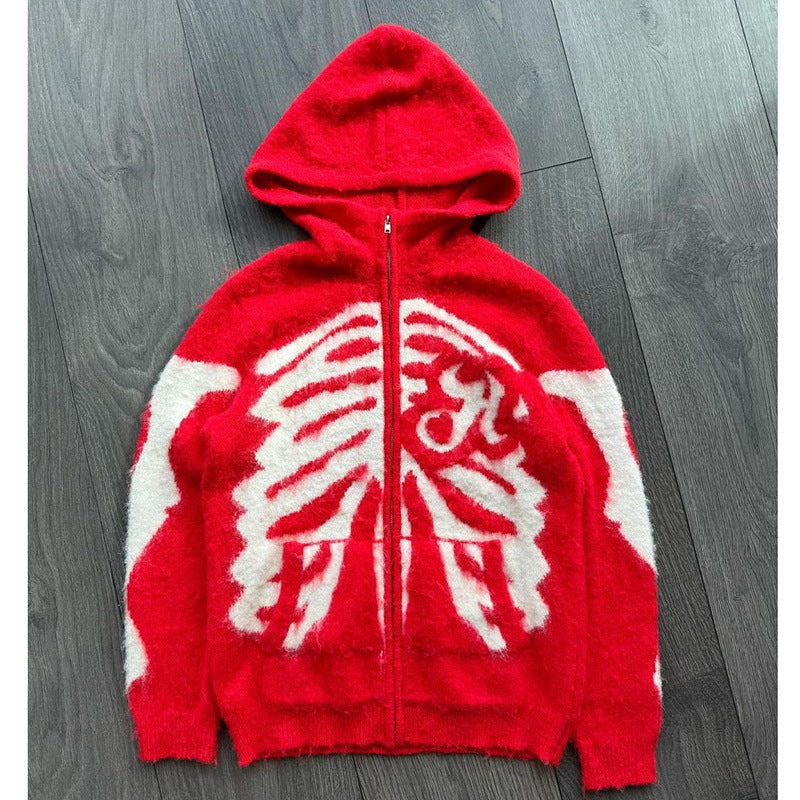 Gothic Skull Brocade Pullover Sweater Coat
