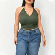 High-Elastic Halter Tank Top – Slim Fit Base Layer for Women