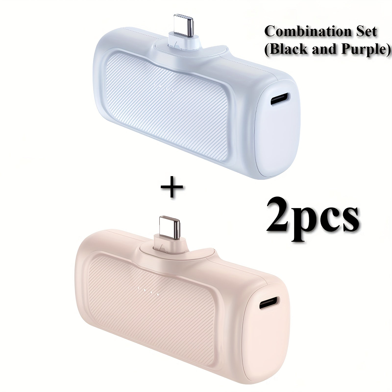 22.5W Fast Charging, 5000/10000mAh Mini Portable Charger, 5000mAh Optional 1/2/4pcs USB-C Power Bank With Charging Station Specification, Universal Compatibility, Dual Power Mode, Rechargeable...