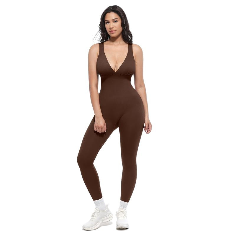 High-elasticity Fitness Tank Top, Seamless Aerial Yoga Jumpsuit For Women