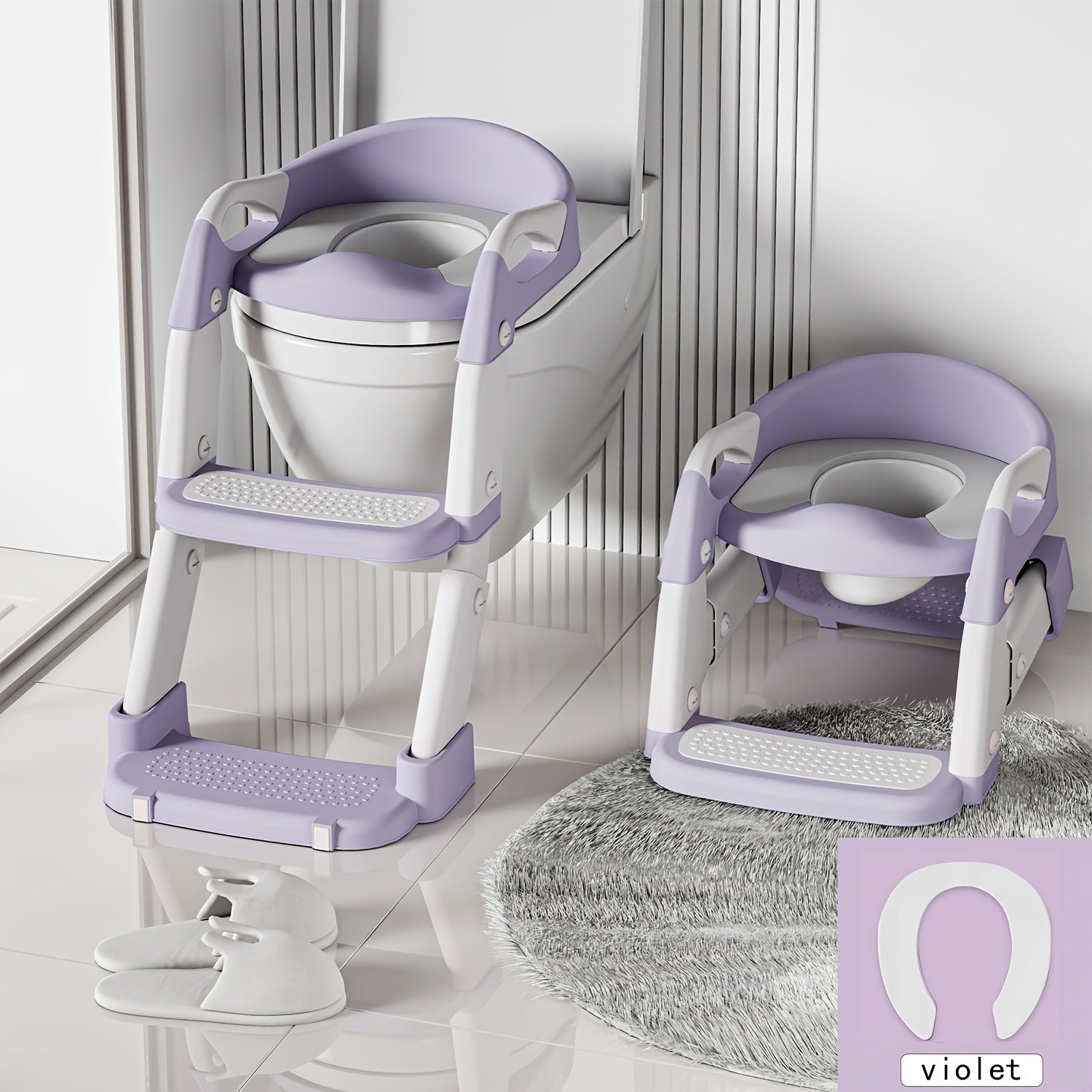 Potty Training Seat with Step Stool Ladder – Comfortable Anti-Slip Potty Seat for Toddlers