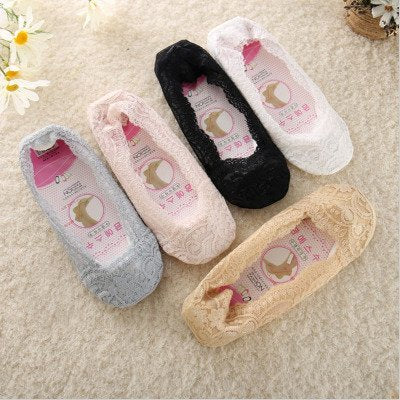 10-Pack Soft Lace Boat Socks for Women