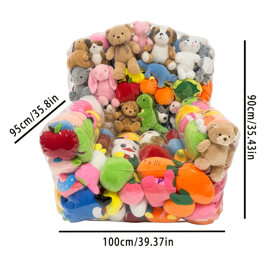 Large Capacity Transparent Doll Storage Bag with Zipper Closure